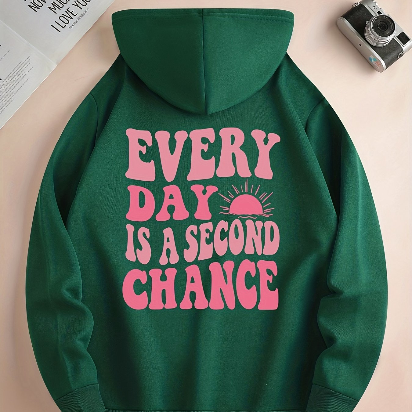 Everyday Is A Second Chance Women's Christian Pullover Hooded Sweatshirt claimedbygoddesigns