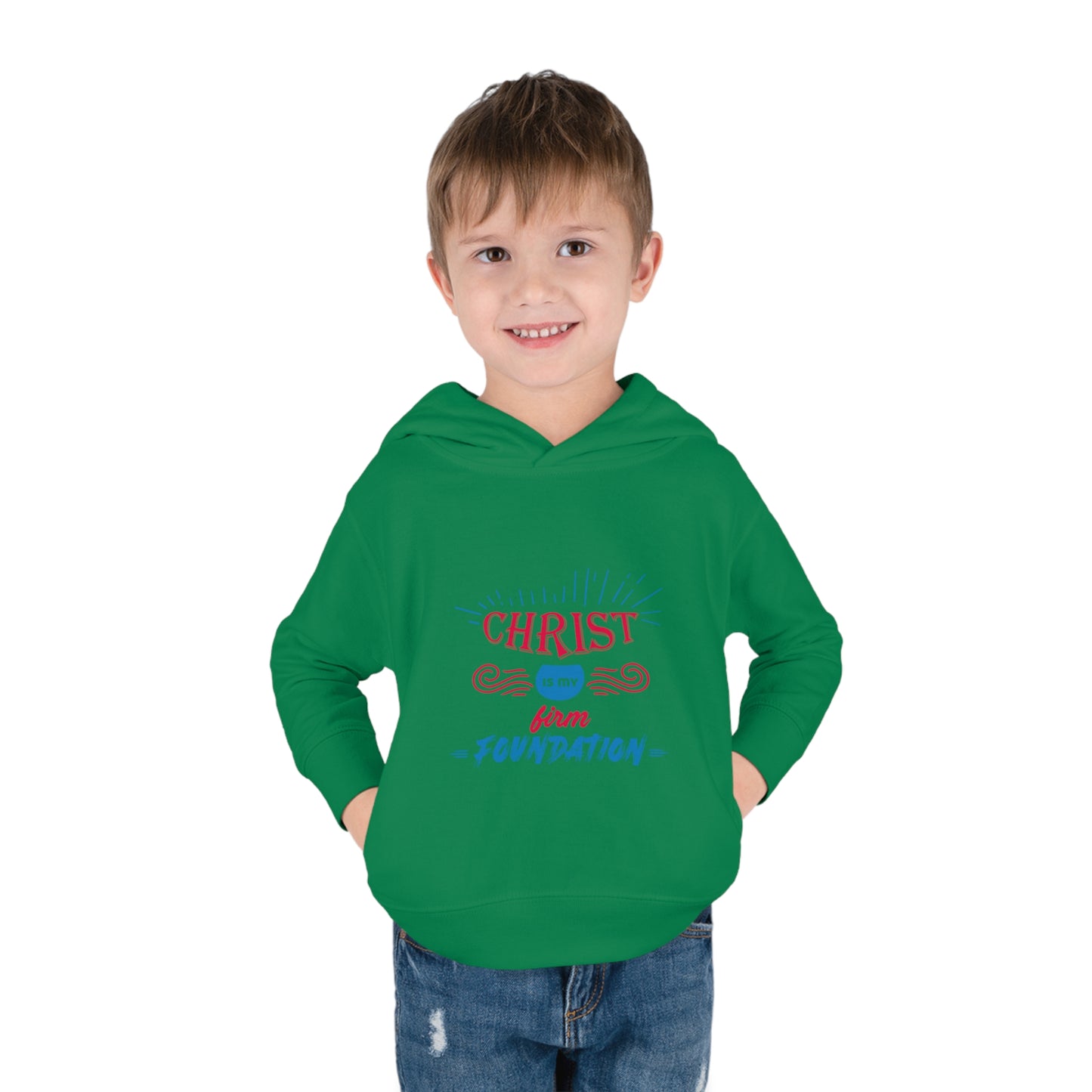 Christ Is My Firm Foundation Toddler Pullover Fleece Hoodie Printify