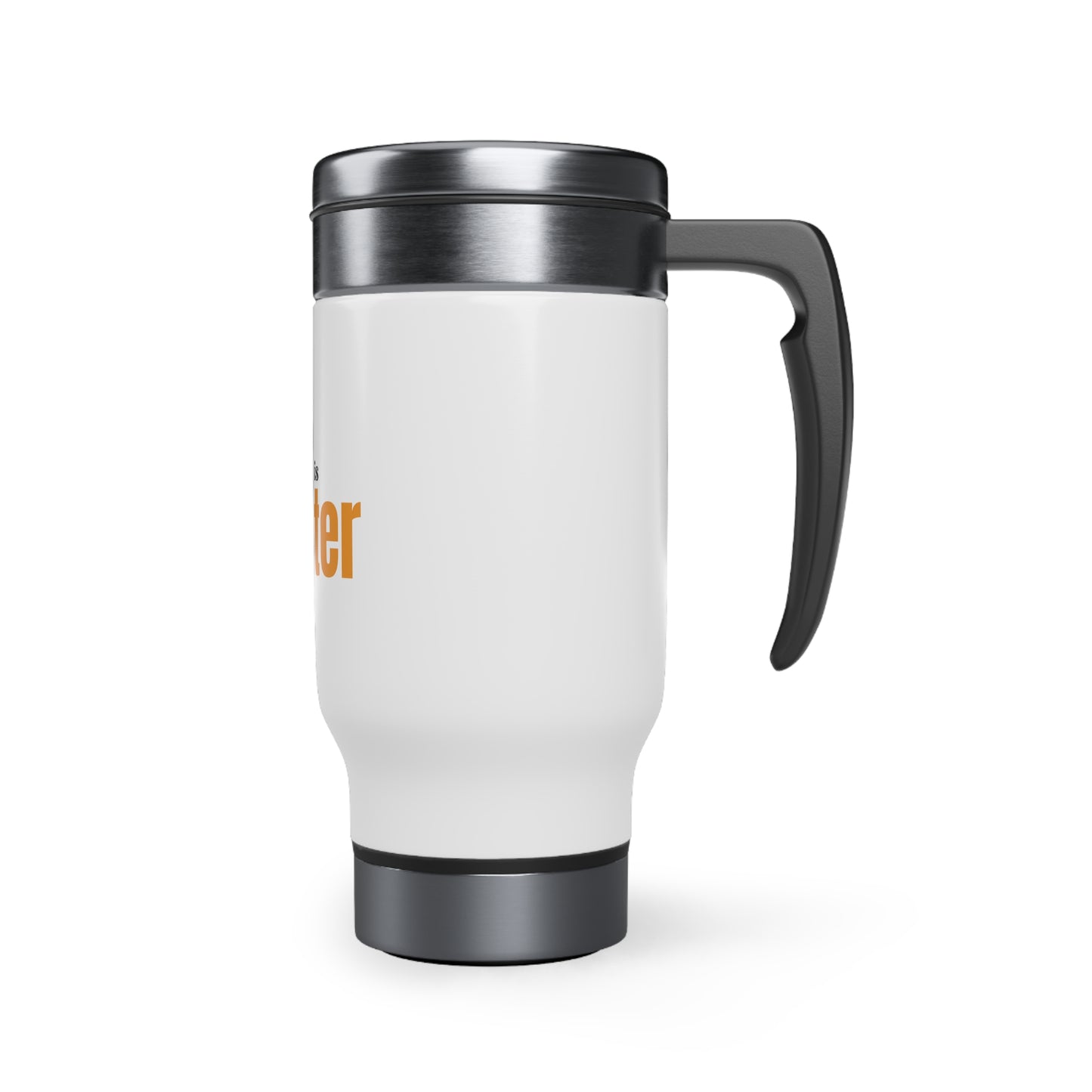 God Is Greater Travel Mug with Handle, 14oz Printify