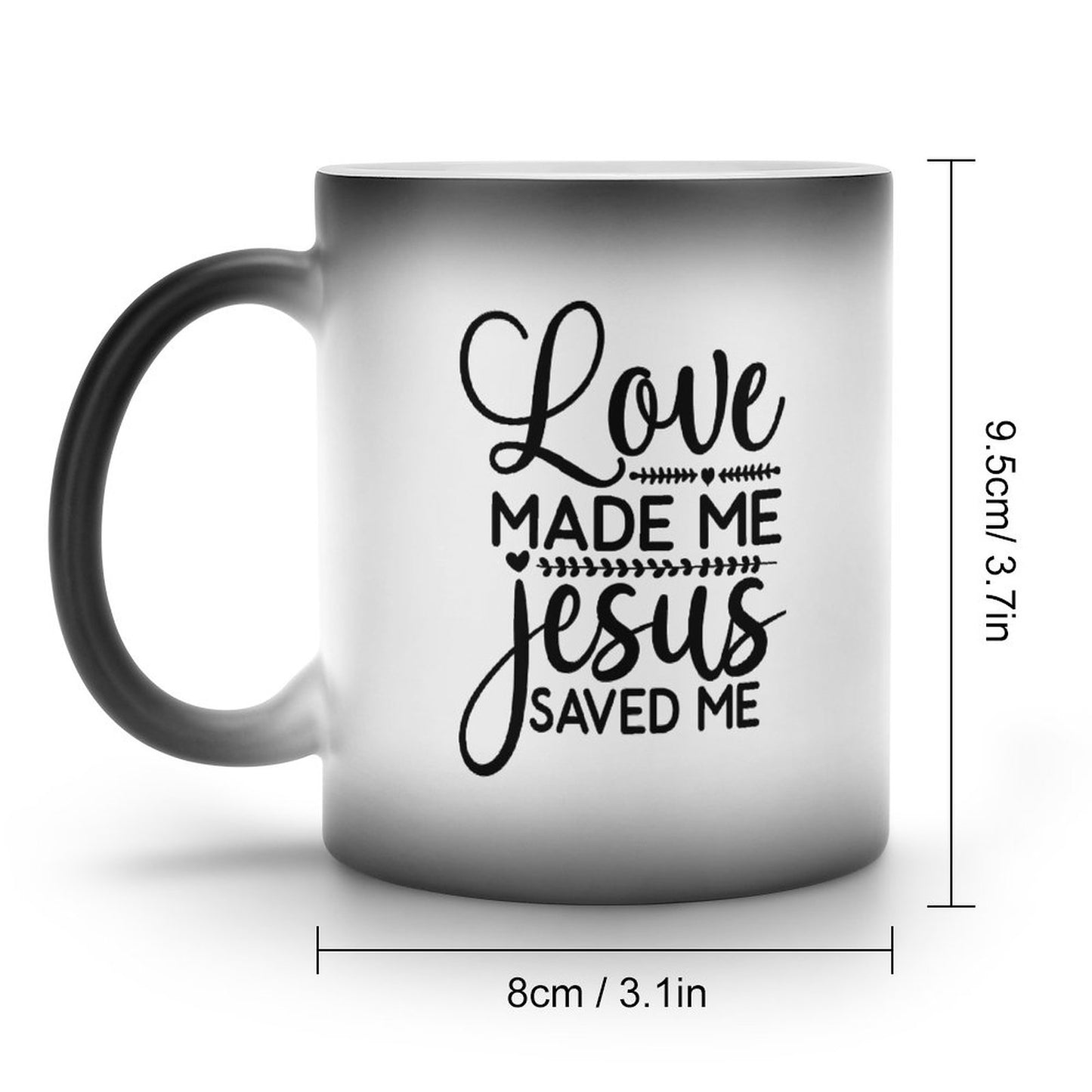 Love Made Me Jesus Saved Me Christian Color Changing Mug (Dual-sided )