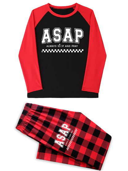 Always Stop And Pray Adult Unisex Christian Plaid Pajamas