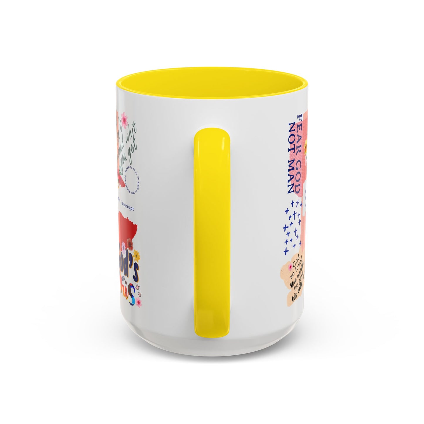 Inspirational Accent Coffee Mug - 11 & 15oz - Fear Him Not Man - Perfect Gift for Friends and Family