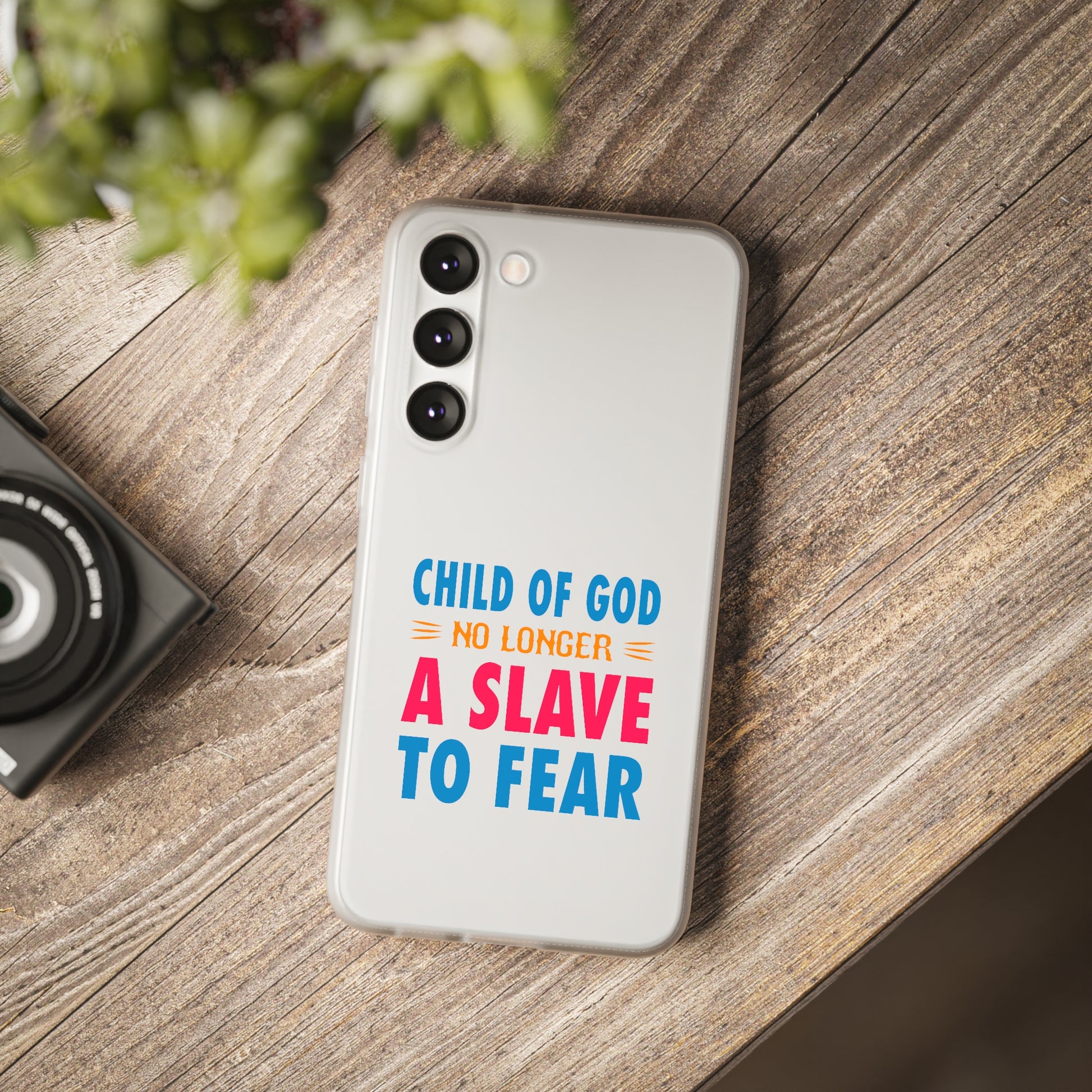 Child Of God No Longer A Slave To Fear Christian Flexi Phone Case Printify