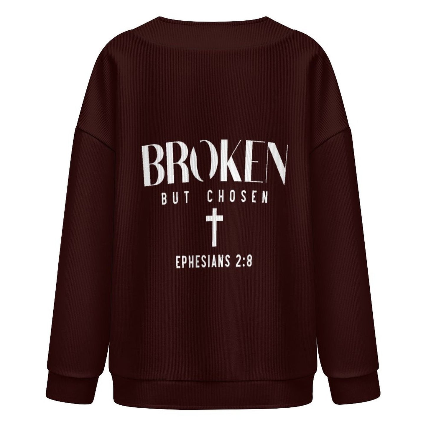 Broken But Chosen Women's Christian Drop Shoulder Cardigan - ClaimedbyGodDesigns