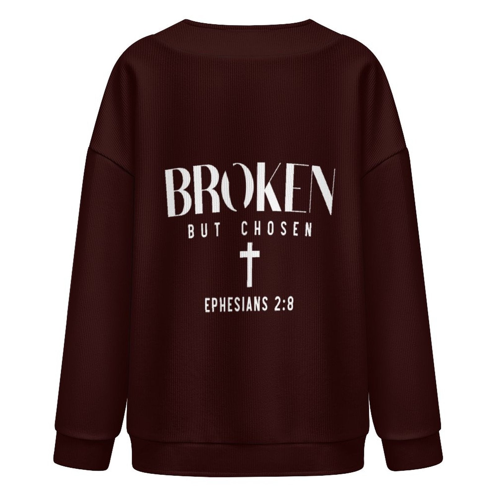 Broken But Chosen Women's Christian Drop Shoulder Cardigan - ClaimedbyGodDesigns
