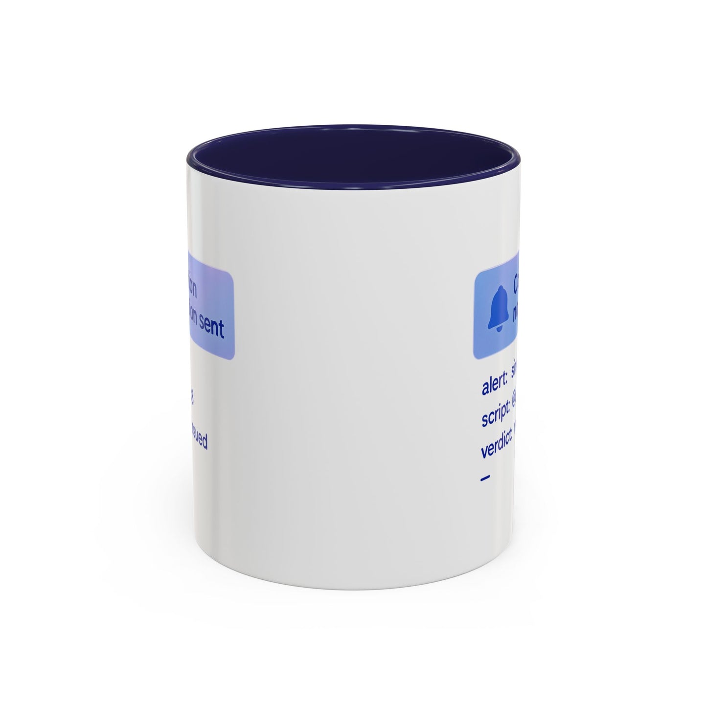 Conviction Notification Accent Coffee Mug - Unique Gift for Christians, Bible Study, Inspirational Drinkware, Alert and Verdict Theme - ClaimedbyGodDesigns