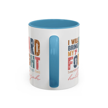 Inspirational Accent Coffee Mug - 'I Will Bring My Hard Fought Hallelujah' - 11oz & 15oz