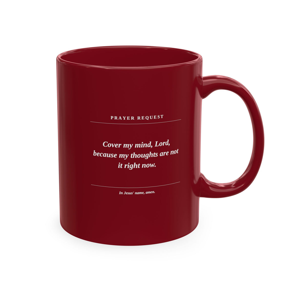 Prayer & Protection Scripture Ceramic Mug — 'Prayer Request' Inspirational Coffee Cup