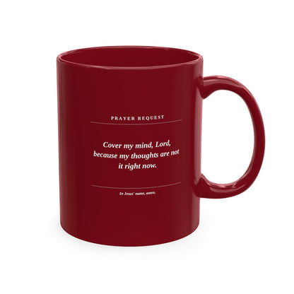 Prayer & Protection Scripture Ceramic Mug — 'Prayer Request' Inspirational Coffee Cup