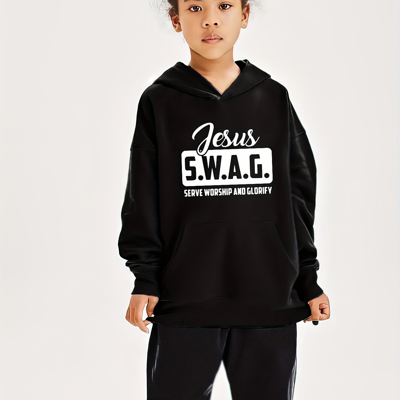 Jesus Swag: Serve Worship And Glorifty Youth Christian Casual Outfit claimedbygoddesigns