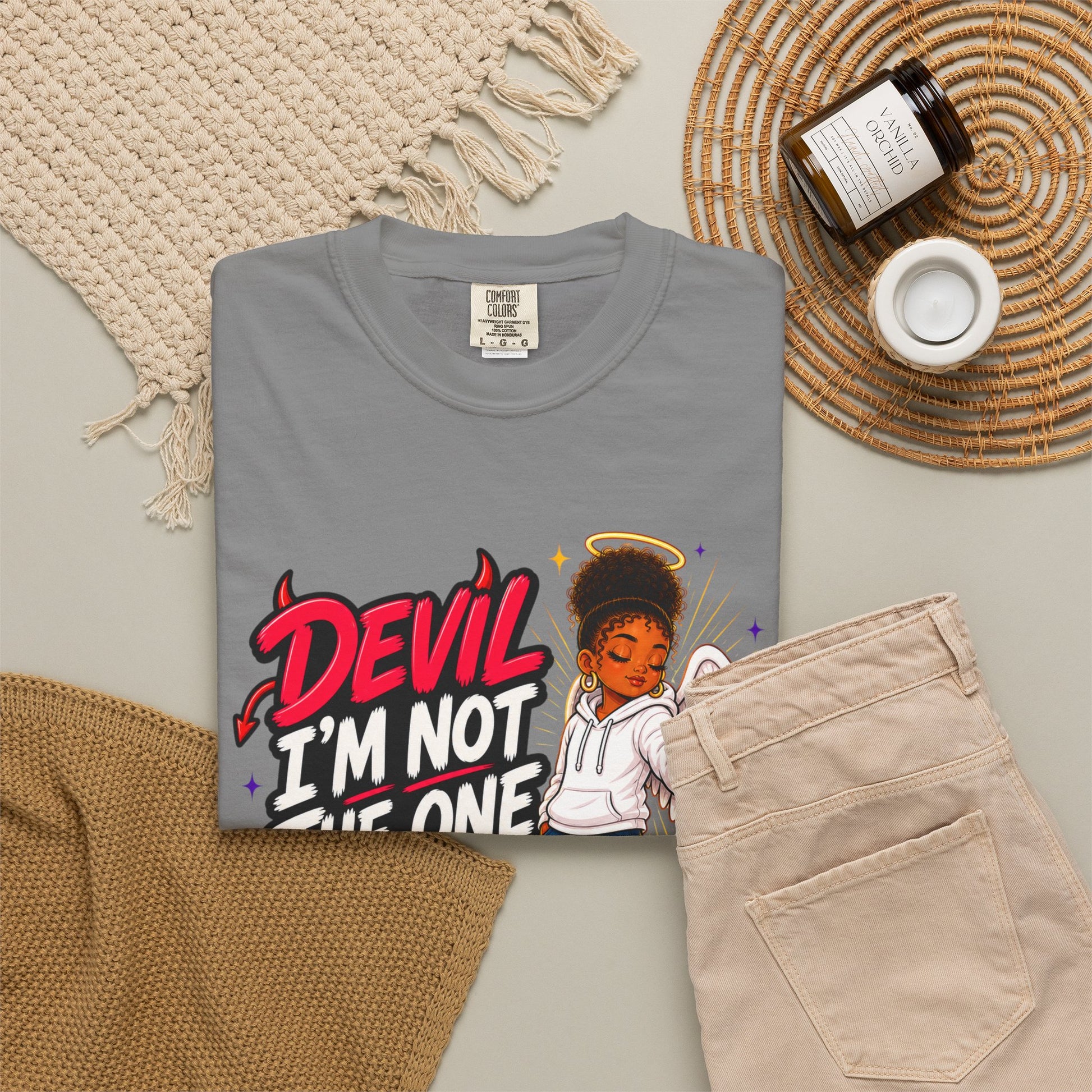 Devil I'm Not the One Today T-Shirt — Funny Angel vs Devil Graphic Tee - ClaimedbyGodDesigns