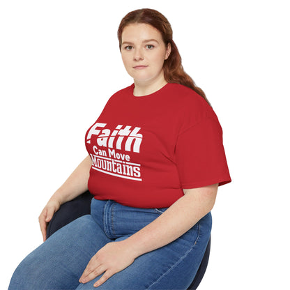 Faith Can Move Mountains Unisex Christian Ultra Cotton Tee Printify