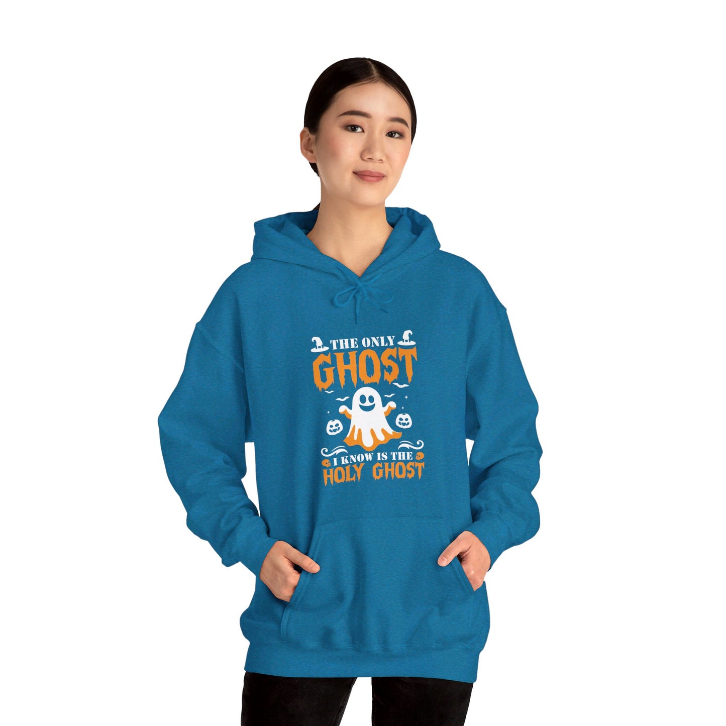 The Only Ghost I Know Is The Holy Ghost Halloween Unisex Christian Pullover Hooded Sweatshirt