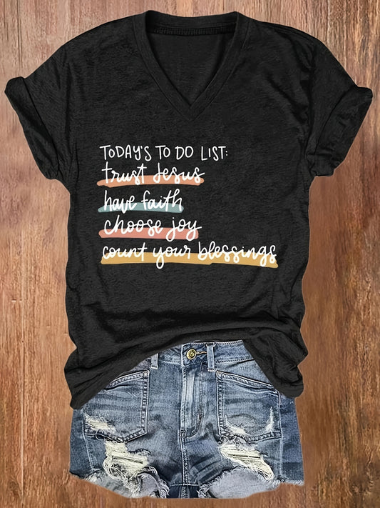 Today's To Do List: Trust Jesus Women's Christian T-shirt claimedbygoddesigns