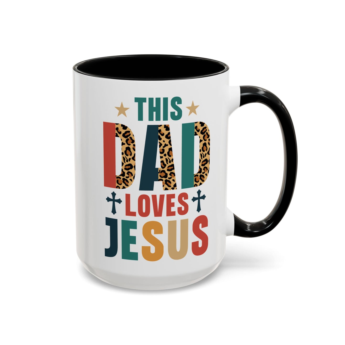 This Dad Loves Him Accent Coffee Mug - Perfect Gift for Father's Day and Christian Dads