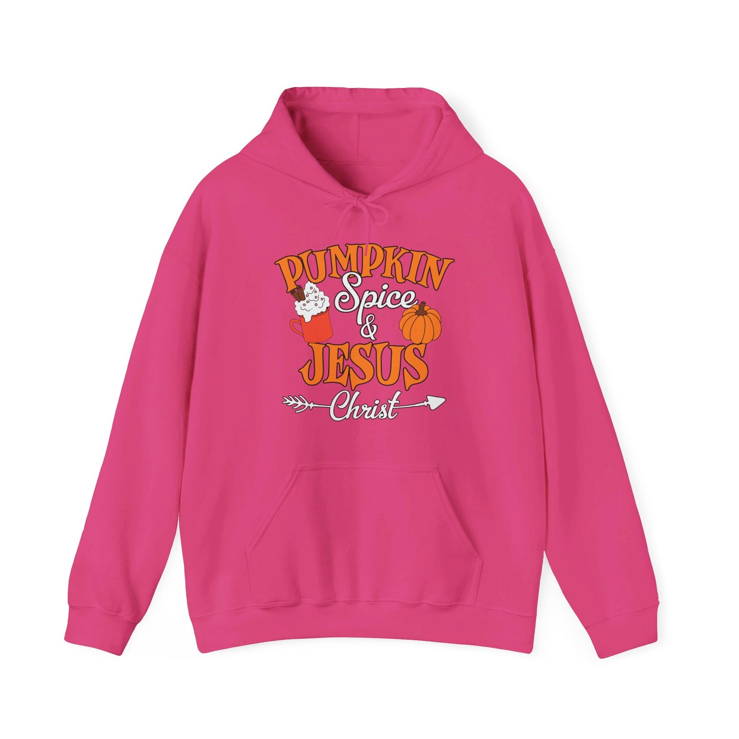 Pumpkin Spice And Jesus Christ Halloween Unisex Christian Pullover Hooded Sweatshirt