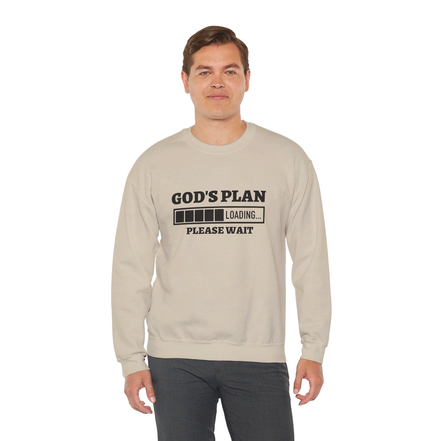 God's Plan Loading Unisex Heavy Blend™ Crewneck Christian Sweatshirt