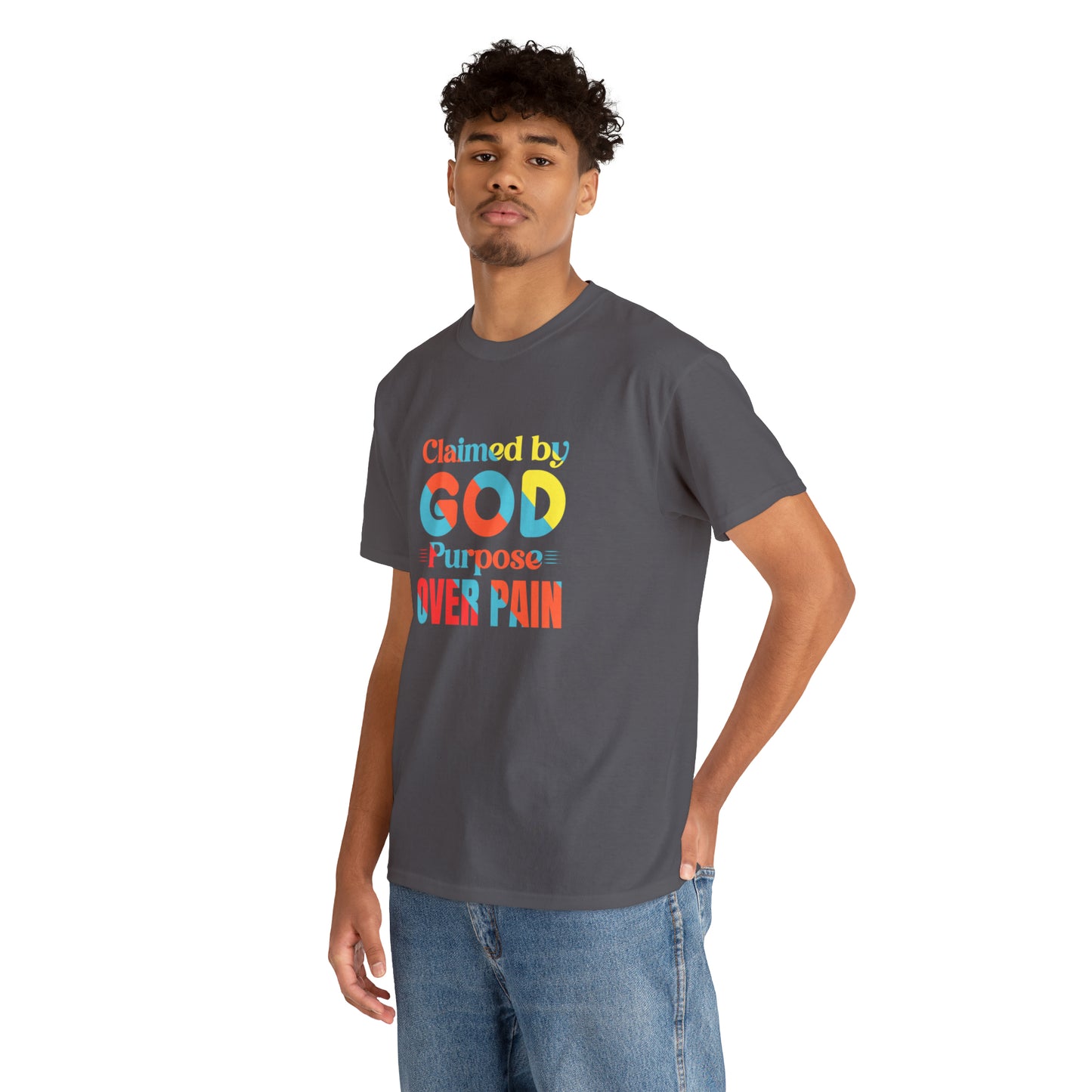 Claimed By God Purpose Over Pain Unisex Heavy Cotton Tee Printify