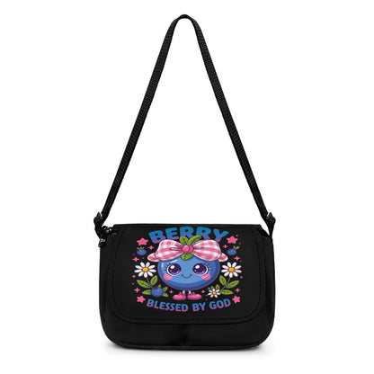 Berry Blessed By God Christian Kids Flap Crossbody Bag