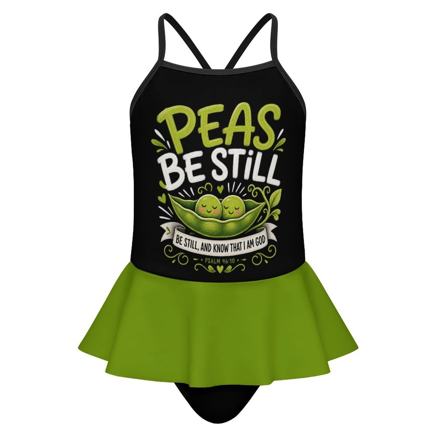 Peas Be Still Kids One‑Piece Ruffle Strap Christian Swimsuit