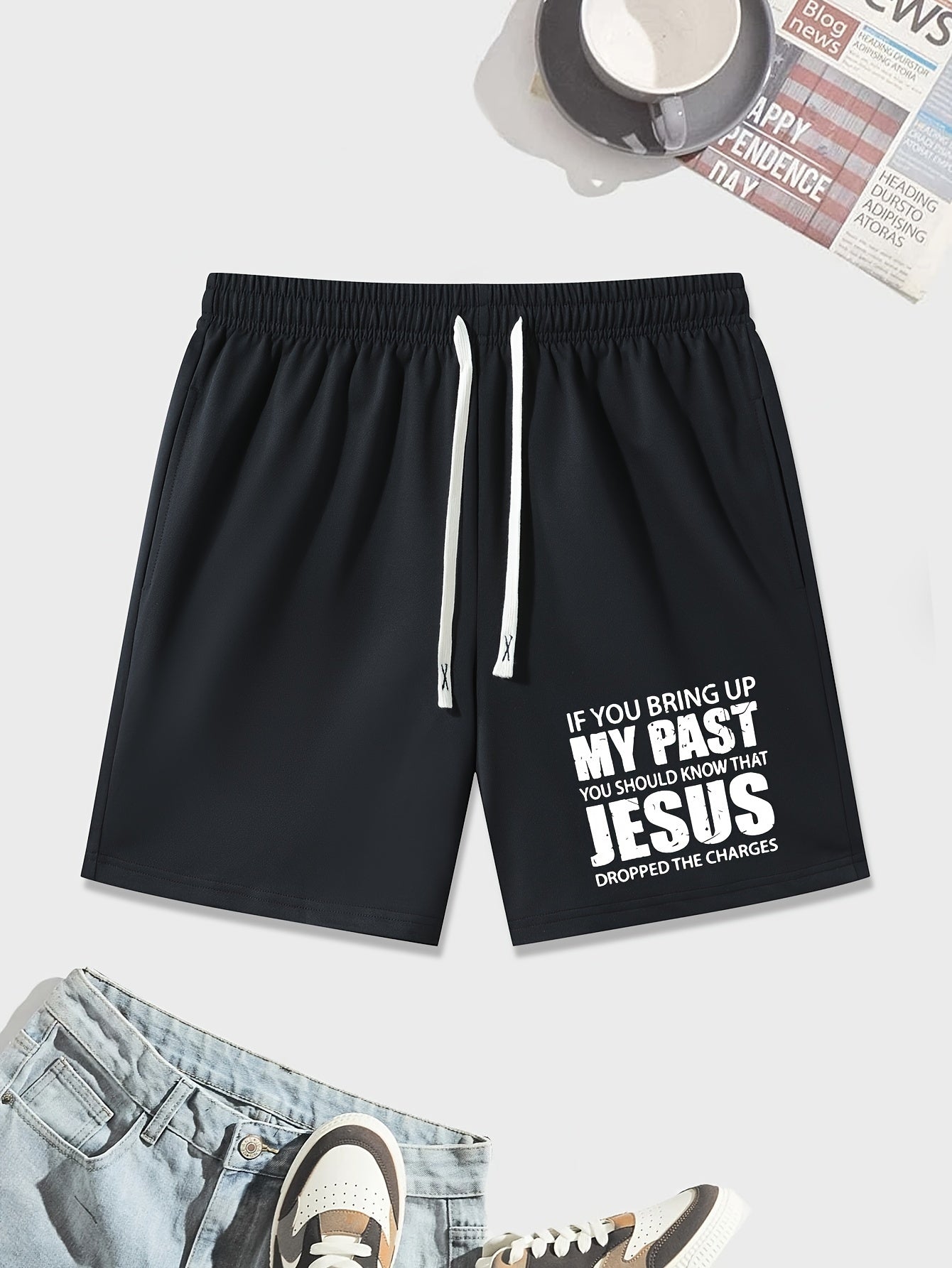Jesus Dropped The Charges Men's Christian Shorts claimedbygoddesigns
