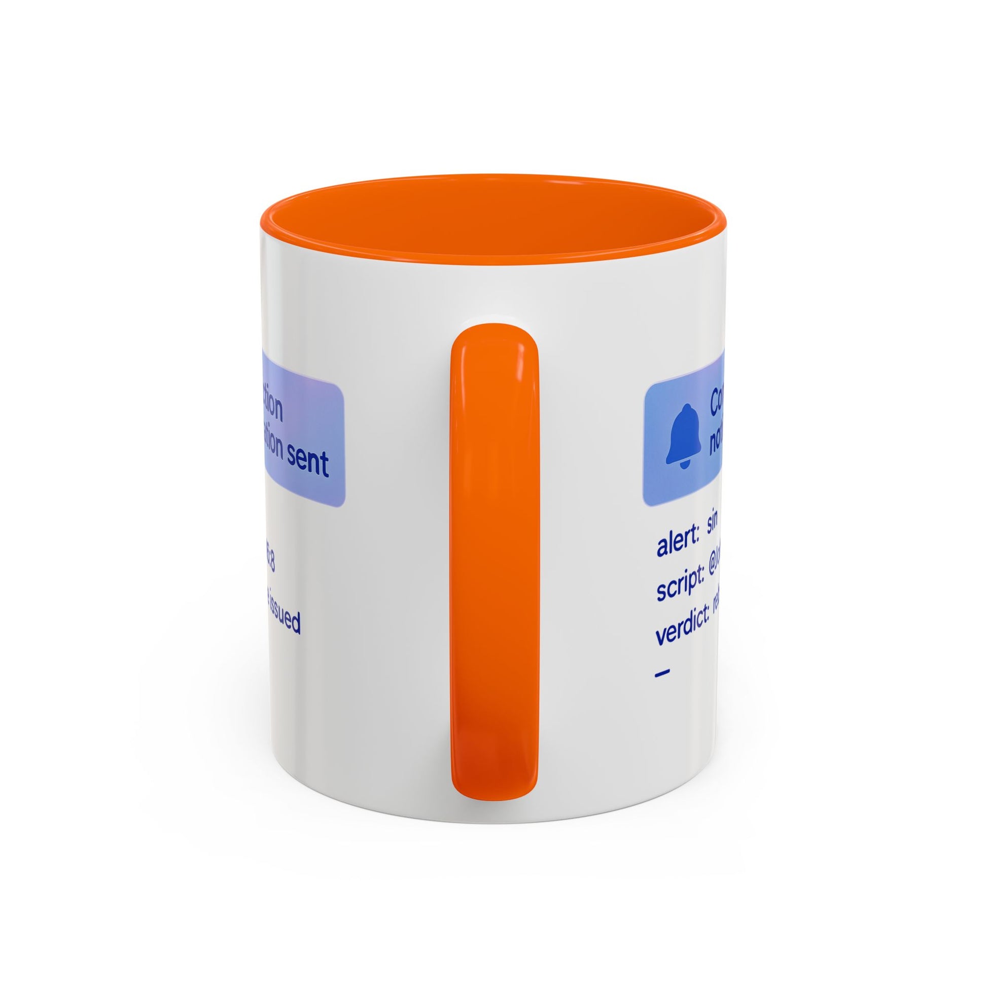 Conviction Notification Accent Coffee Mug - Unique Gift for Christians, Bible Study, Inspirational Drinkware, Alert and Verdict Theme - ClaimedbyGodDesigns