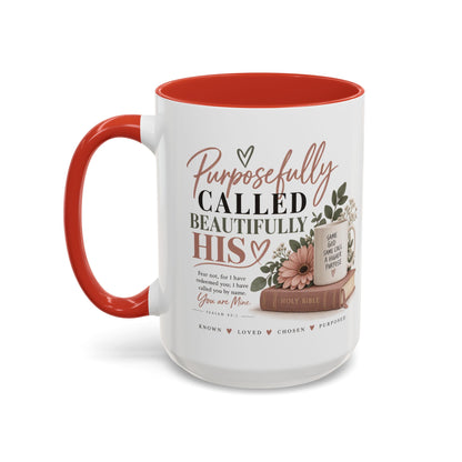 Purposefully Called, Beautifully His Accent Coffee Mug — Christian Inspirational 11/15oz