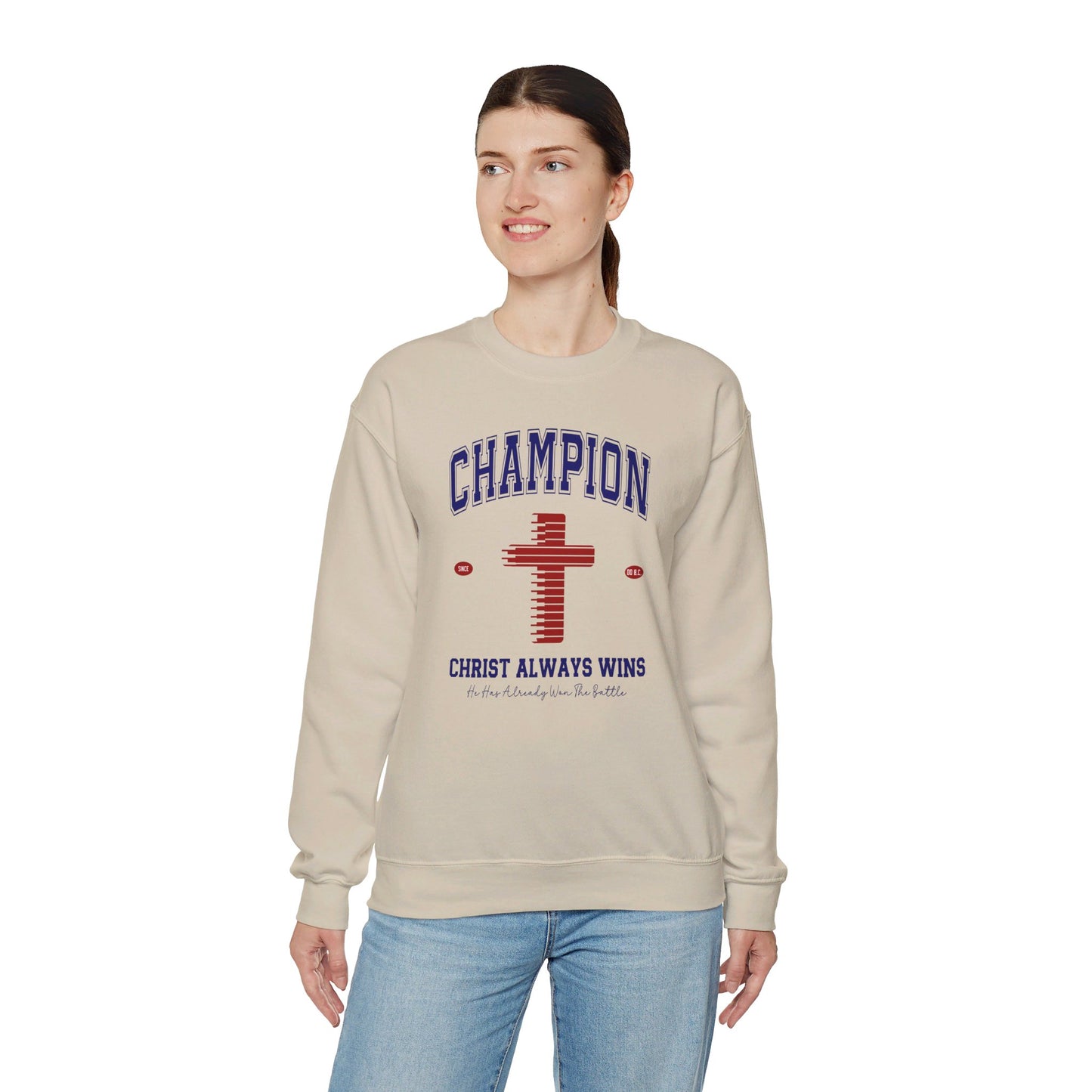 Champion Christ Always Wins Unisex Heavy Blend™ Crewneck Christian Sweatshirt