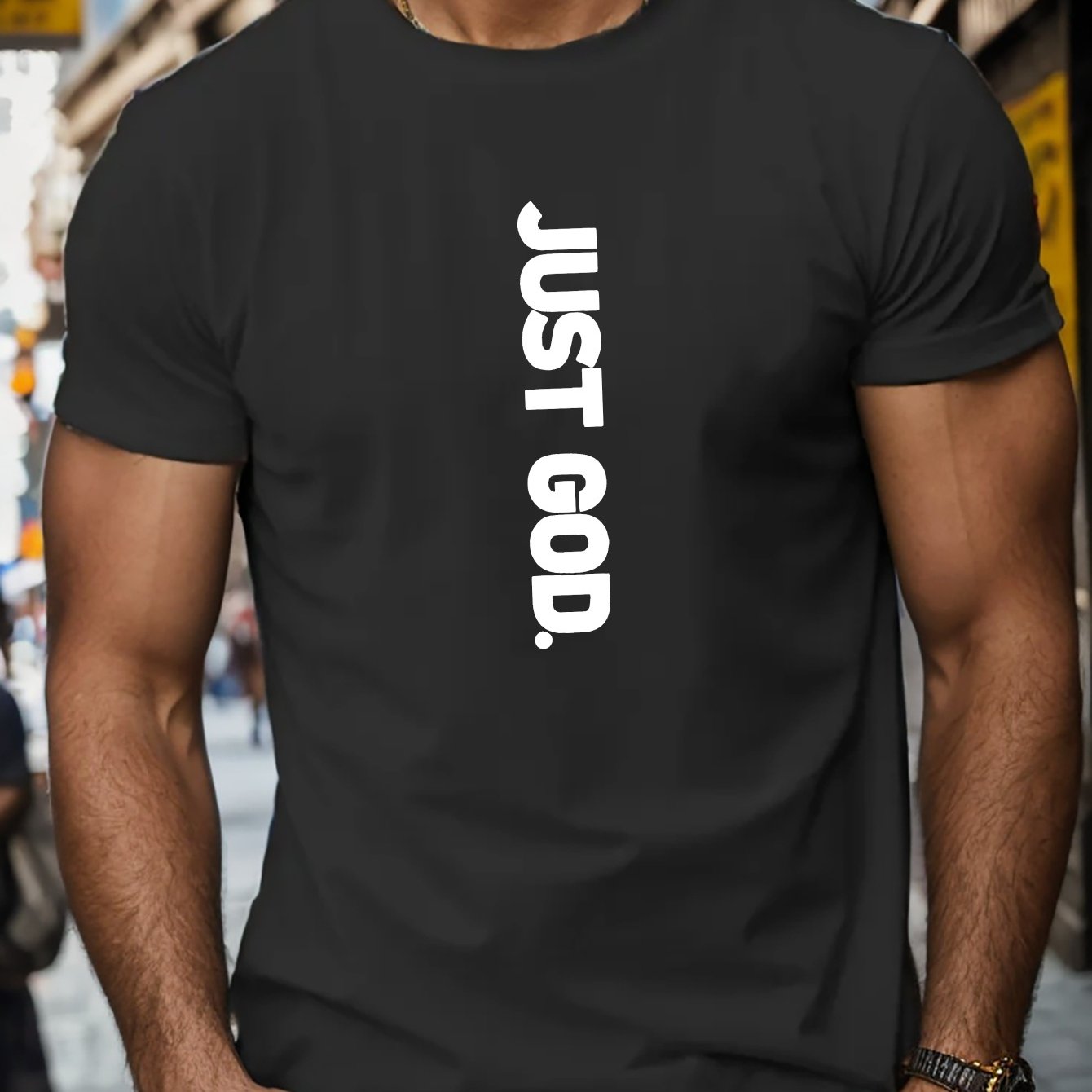 JUST GOD Men's Christian T-Shirt claimedbygoddesigns