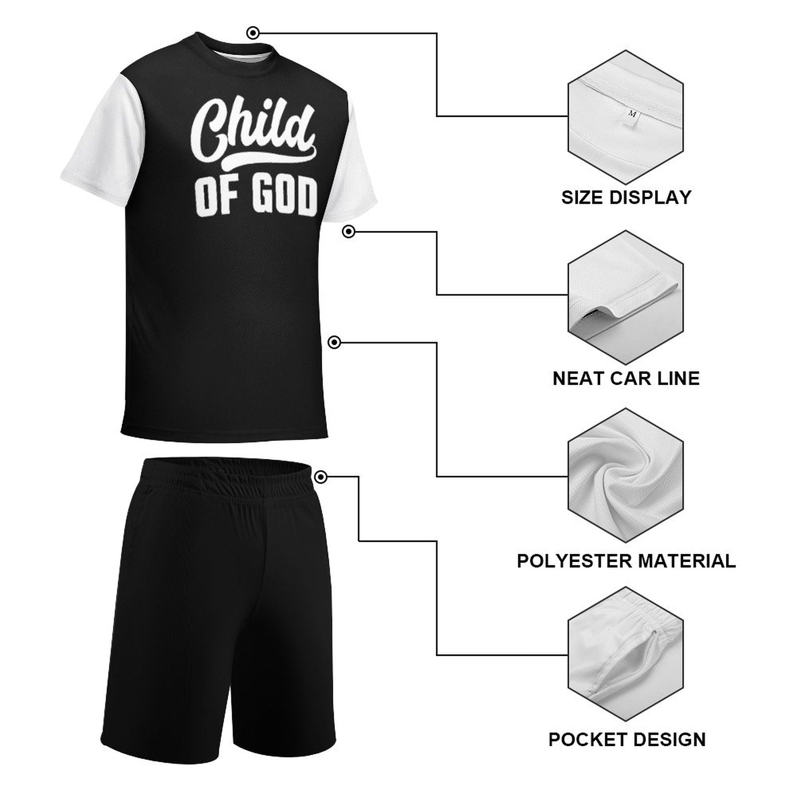 Child Of God Youth Christian Summer Casual Outfit Shorts Set SALE-Personal Design