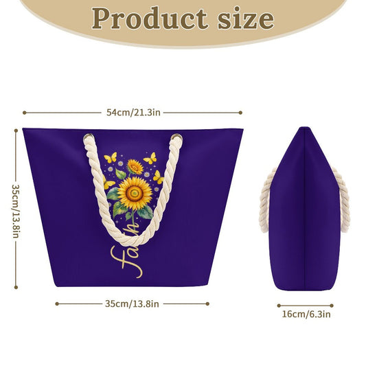 Faith Christian Large Jute Tote Bag