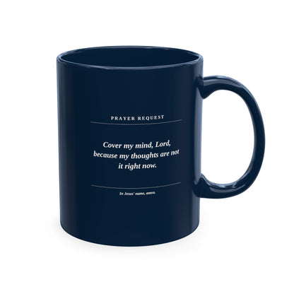 Prayer & Protection Scripture Ceramic Mug — 'Prayer Request' Inspirational Coffee Cup