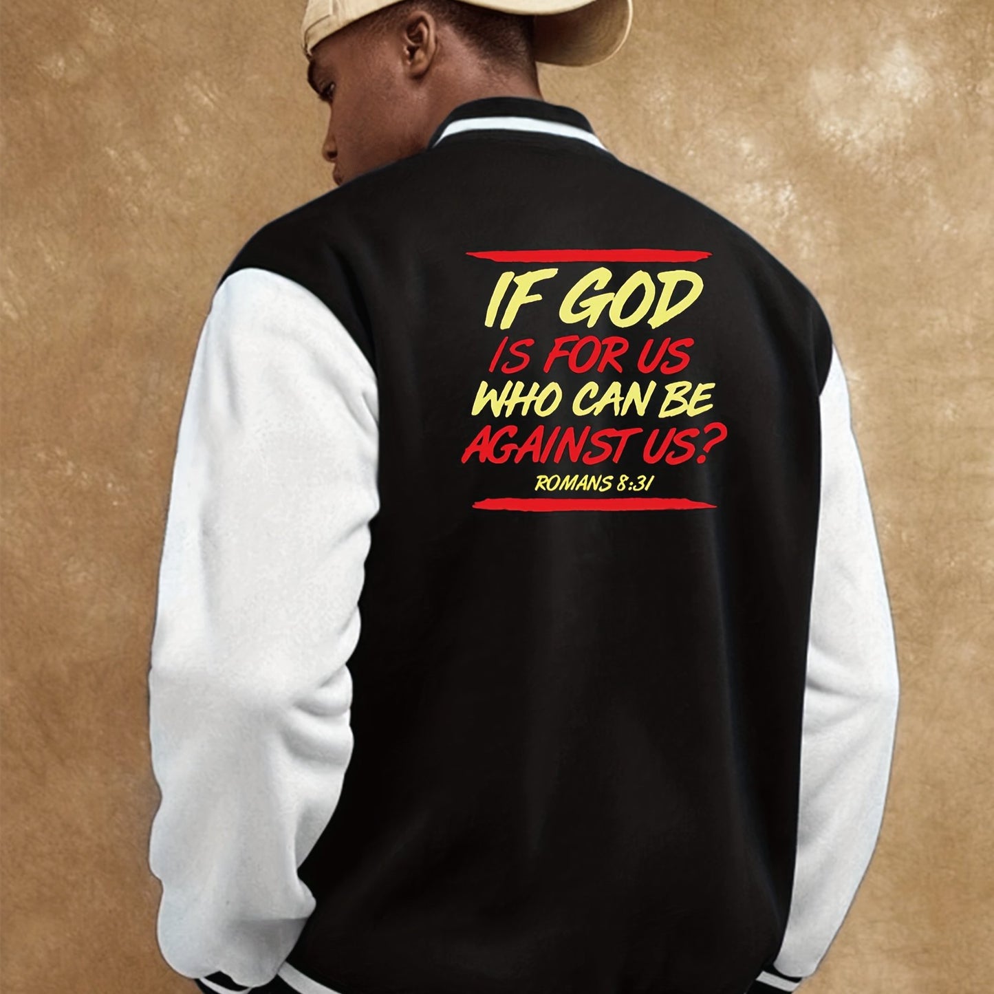 If God Is For Us Who Can Be Against Us Men's Christian Jacket claimedbygoddesigns