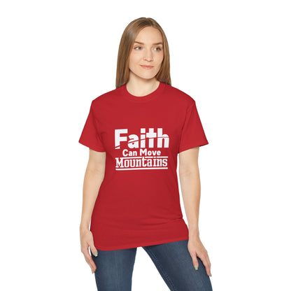 Faith Can Move Mountains Unisex Christian Ultra Cotton Tee Printify