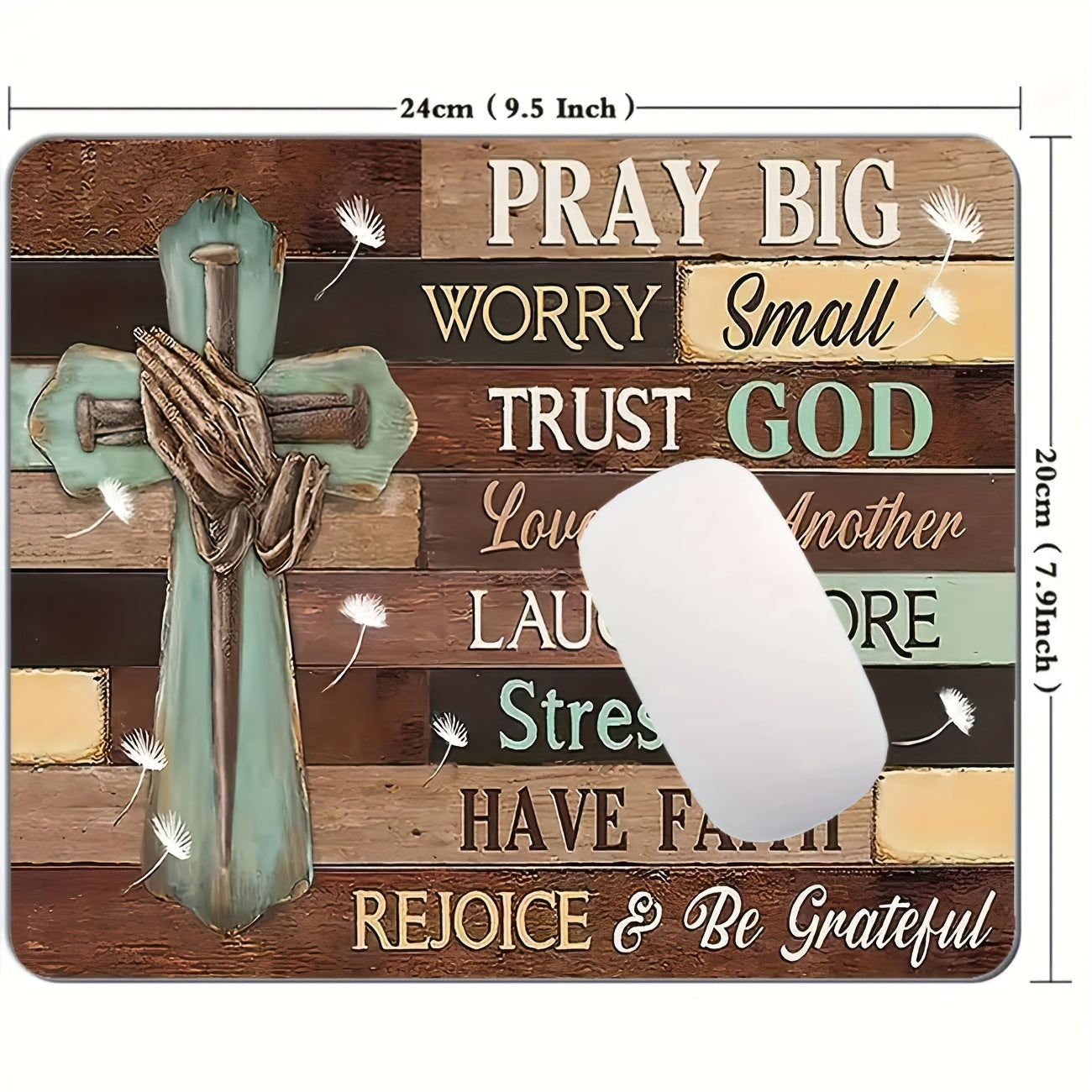 1pc Pray Big Worry Small Christian Computer Mouse Pad claimedbygoddesigns