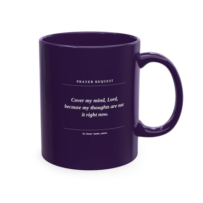 Prayer & Protection Scripture Ceramic Mug — 'Prayer Request' Inspirational Coffee Cup