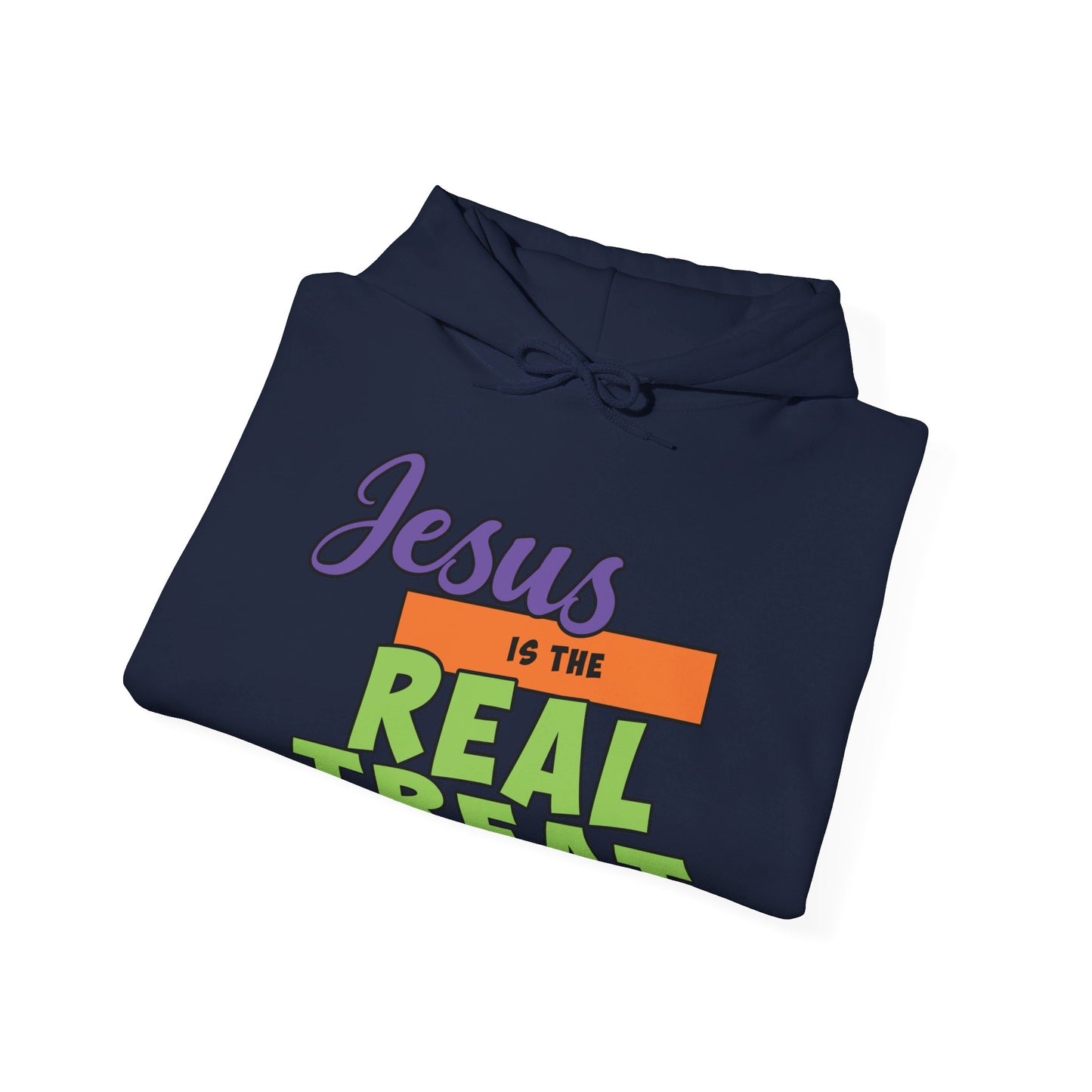 Jesus Is The Real Treat Halloween Unisex Christian Pullover Hooded Sweatshirt