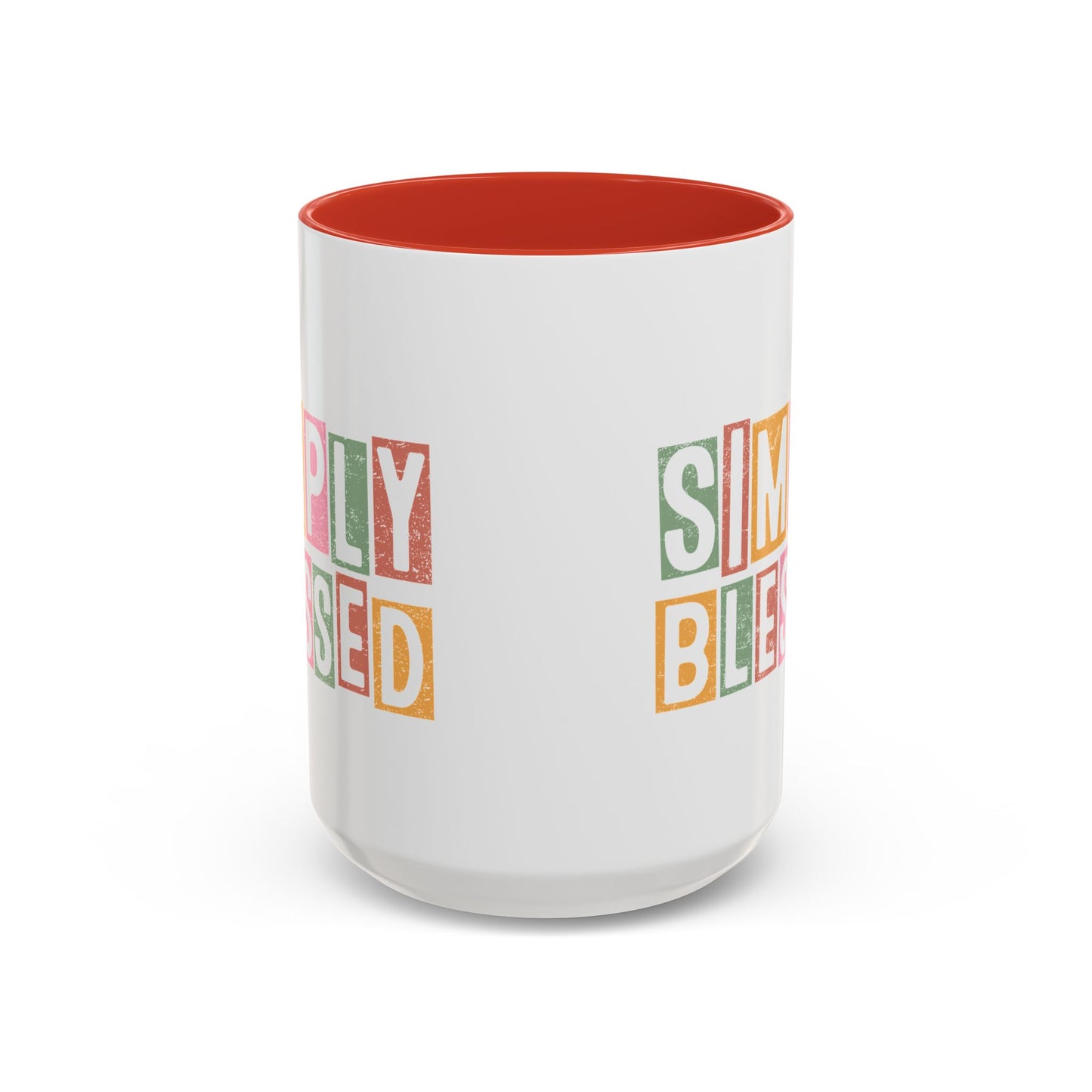 Christian Ceramic Mug- Simply Blessed Accent Coffee Mug (11, 15oz)