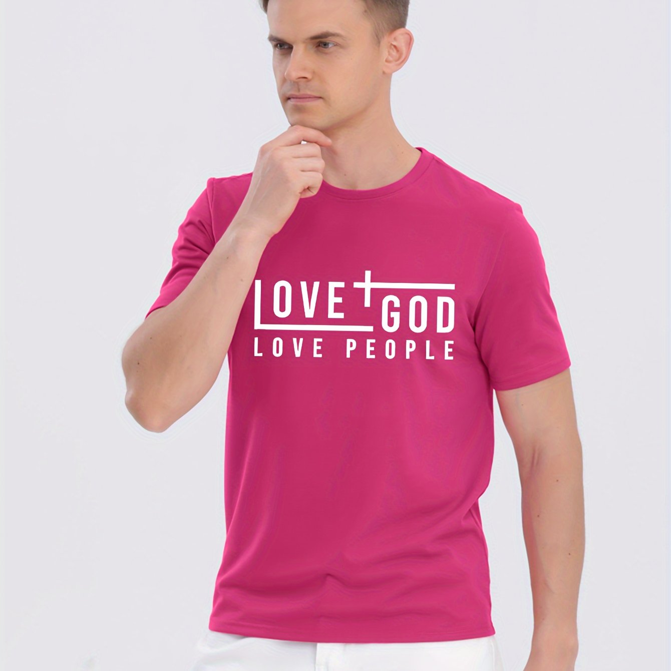 LOVE GOD LOVE PEOPLE Men's Christian T-shirt claimedbygoddesigns