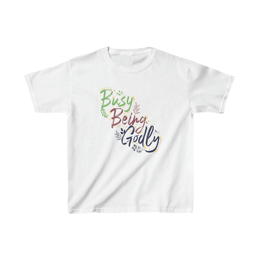 Busy Being Godly Youth Christian T-Shirt Printify
