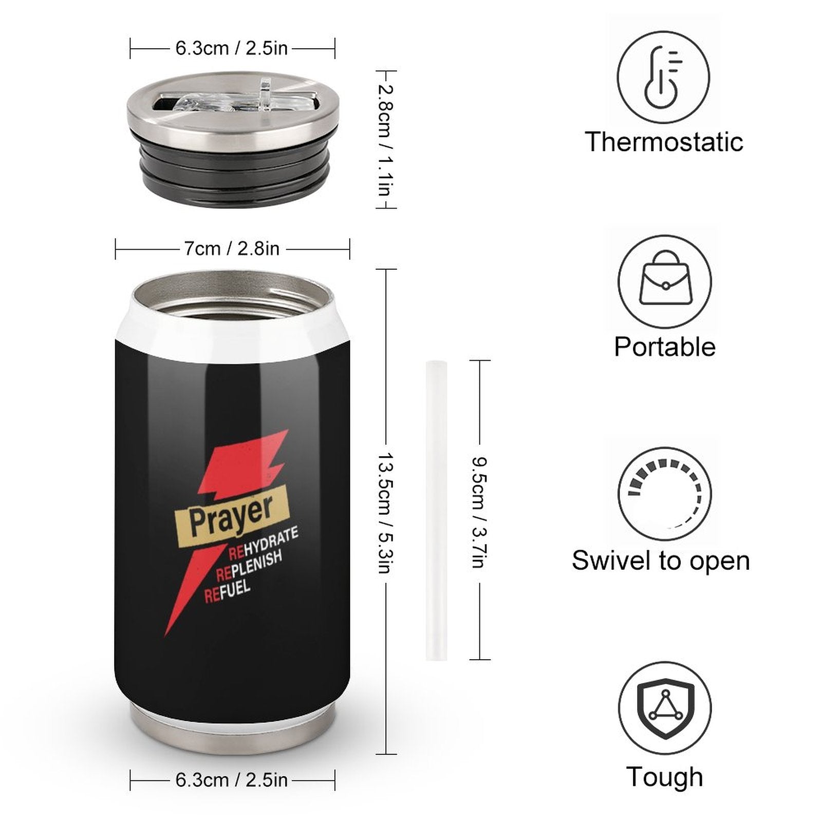 Prayer Rehydrate Replenish Refuel Christian Stainless Steel Tumbler with Straw SALE-Personal Design