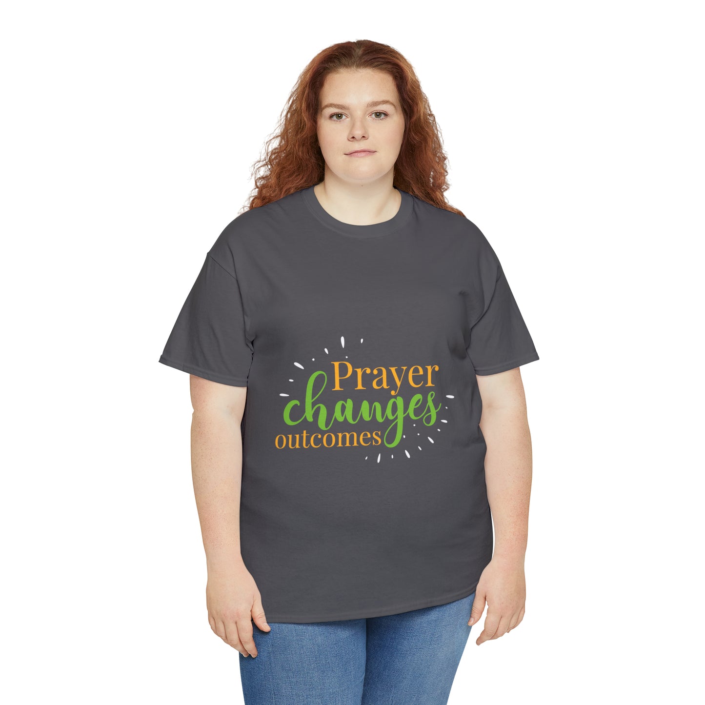 Prayer Changes Outcomes Unisex Heavy Cotton Tee