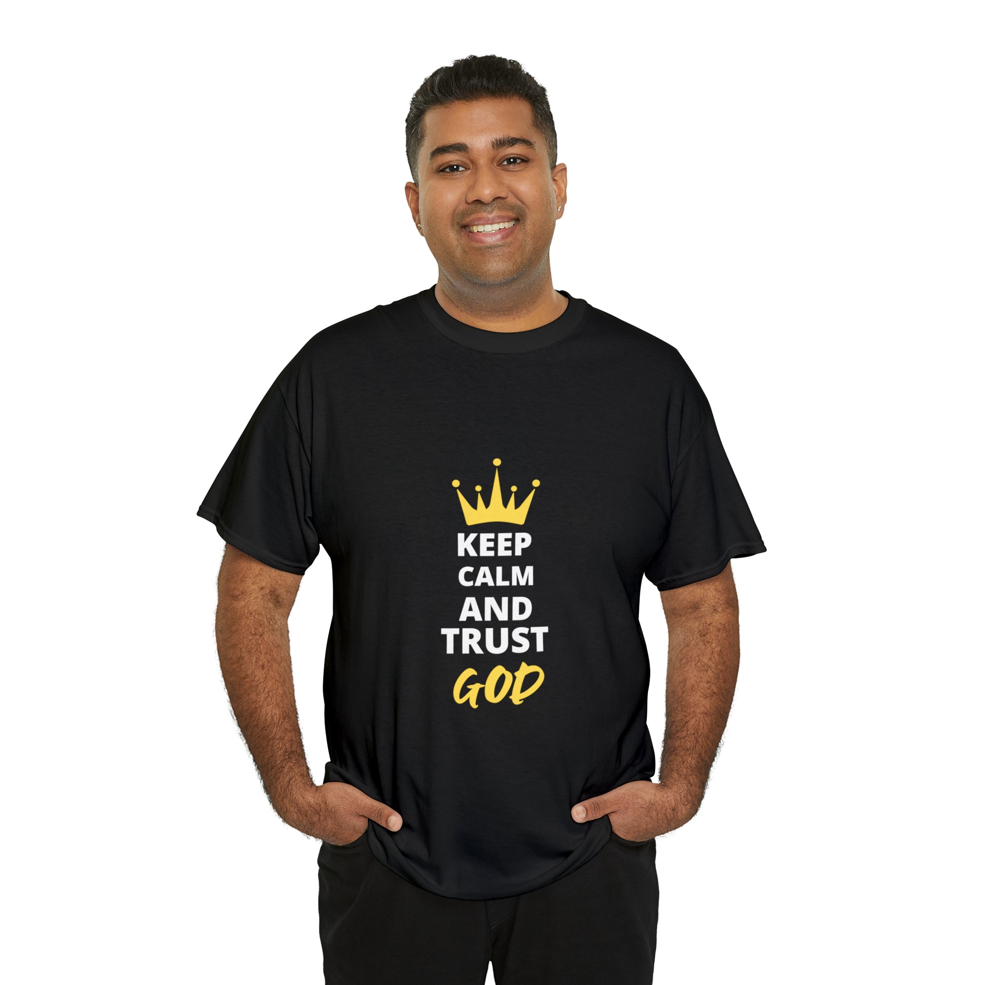 Keep Calm And Trust God Unisex Heavy Cotton Tee Printify