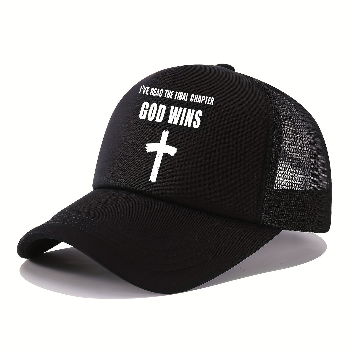 GOD WINS Christian Trucker Cap claimedbygoddesigns