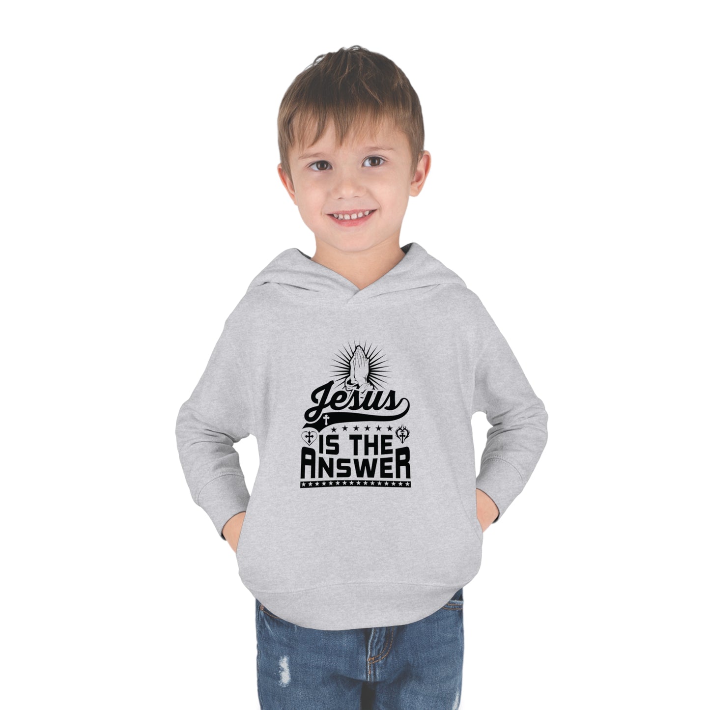 Jesus Is The Answer Christian Toddler Pullover Fleece Hooded Sweatshirt