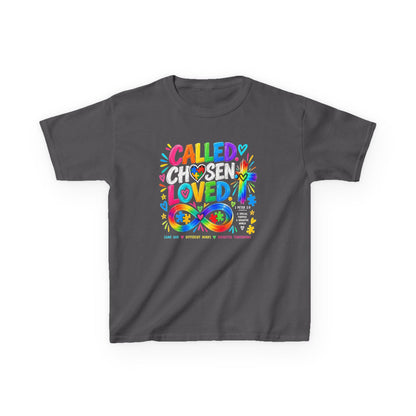 Called Chosen Loved colorful autism awareness youth t-shirt