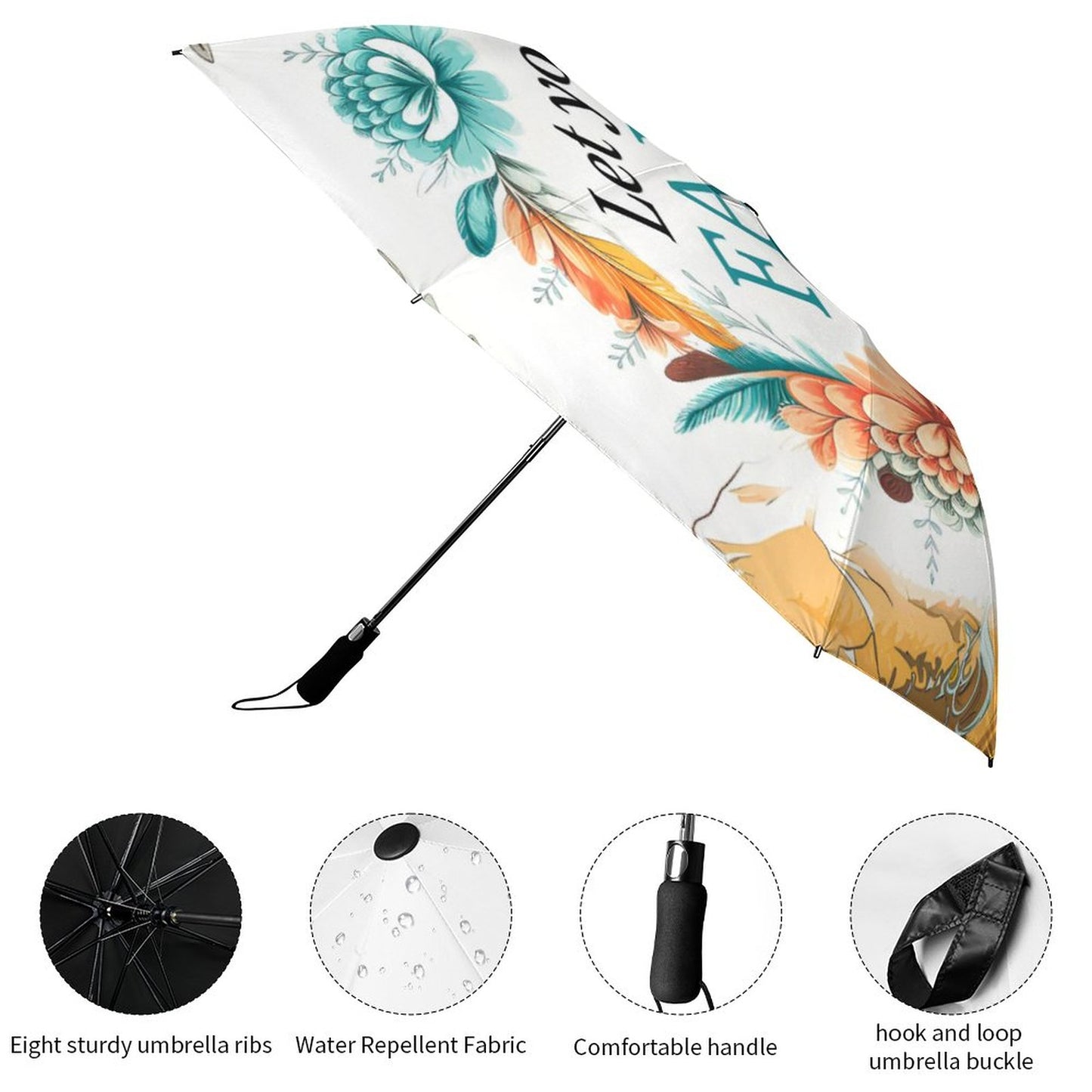 Let Your Faith Be Bigger Than Your Fear Christian 2-Fold Automatic Golf Umbrella