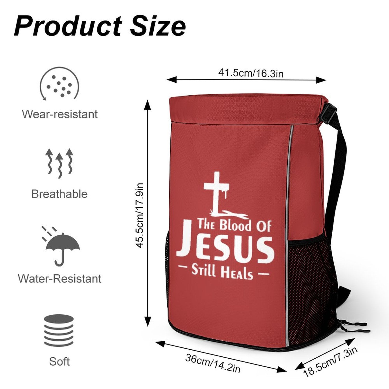 The Blood Of Jesus Still Heals Christian Waffle Cloth Drawstring Bag SALE-Personal Design