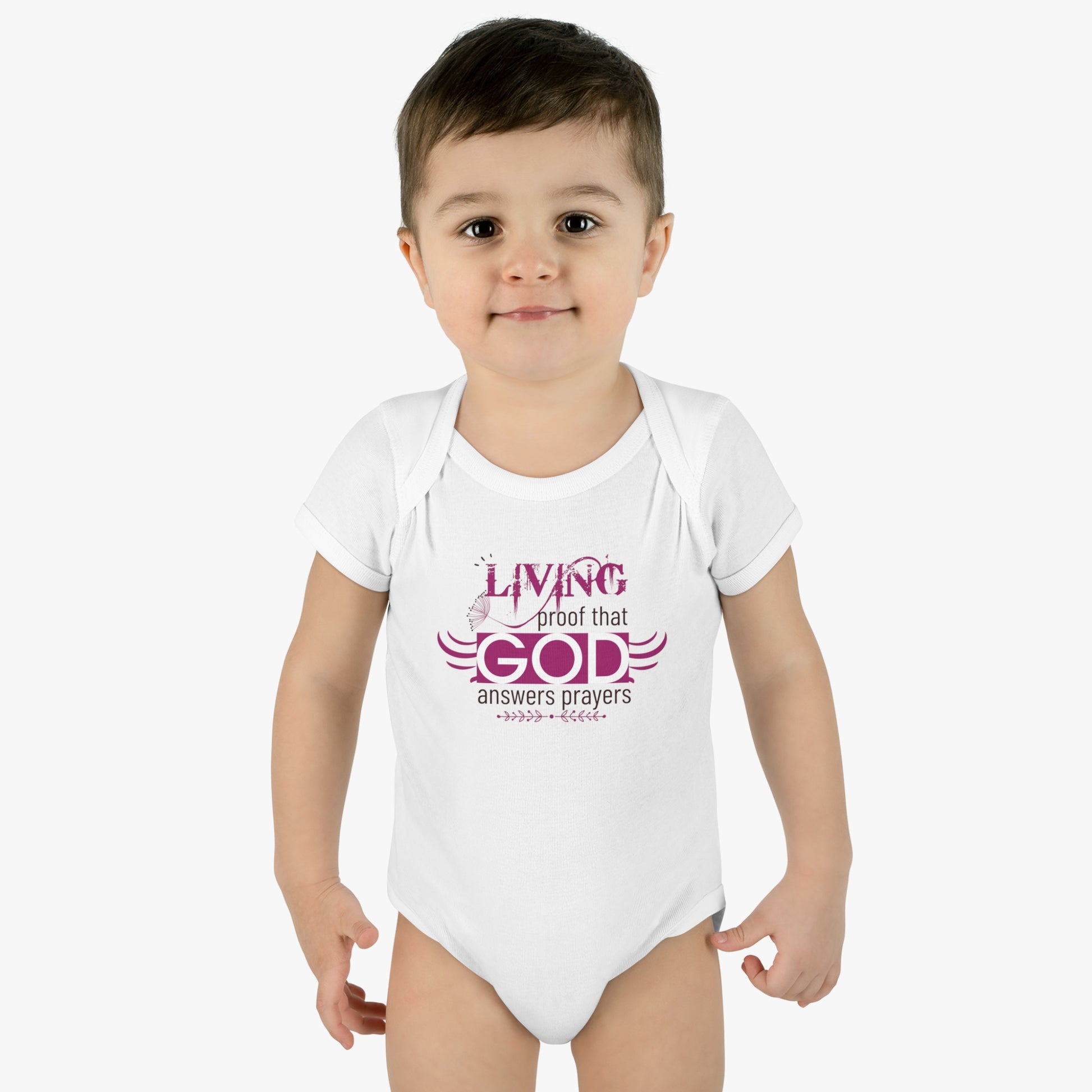 Living Proof That God Answers Prayers Christian Baby Onesie Printify