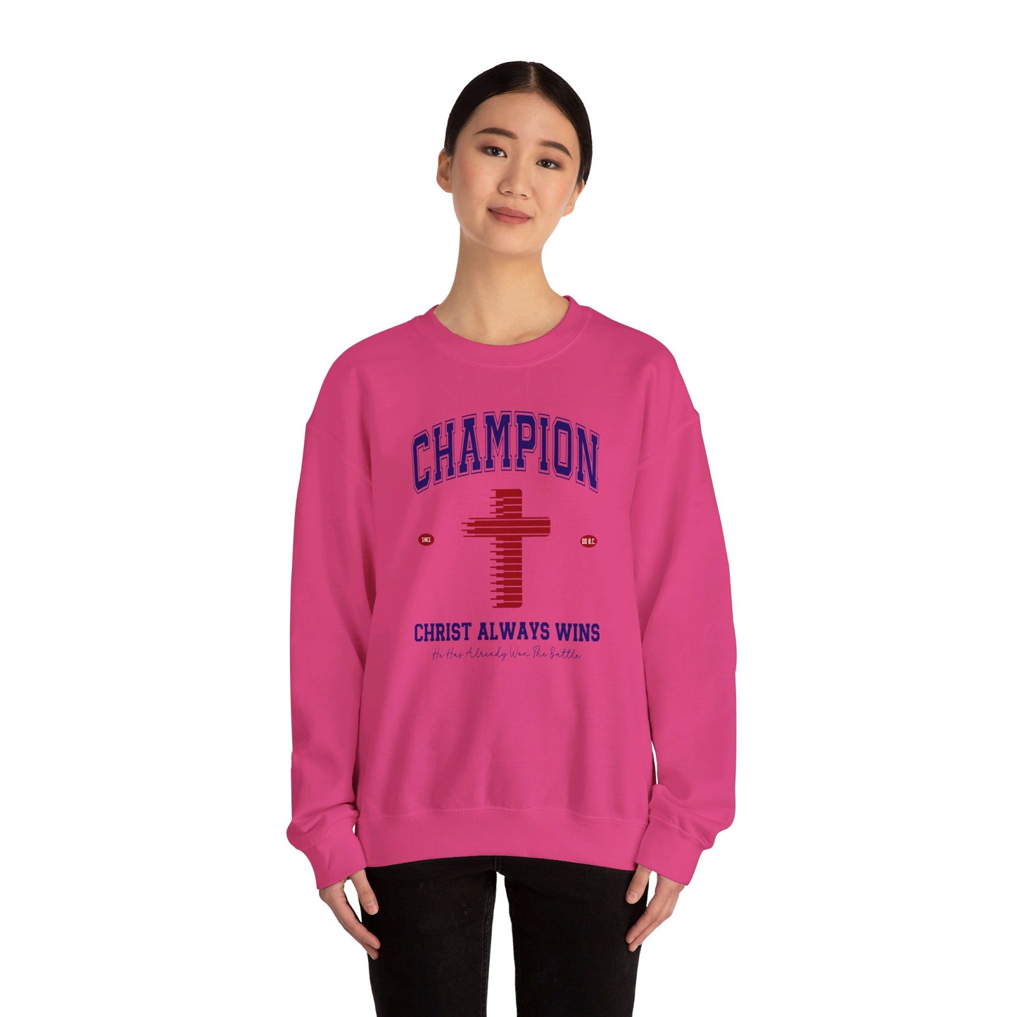 Champion Christ Always Wins Unisex Heavy Blend™ Crewneck Christian Sweatshirt